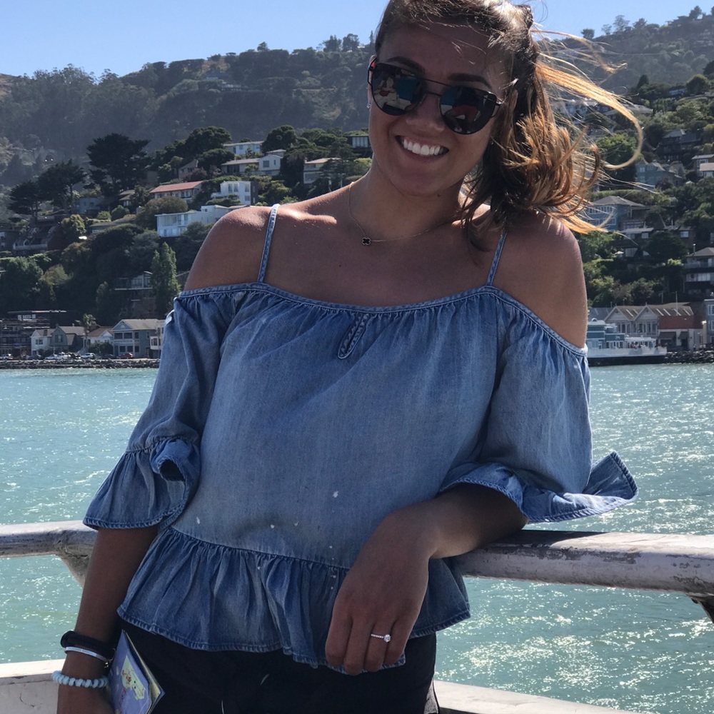 Jean Tank Top with ruffles